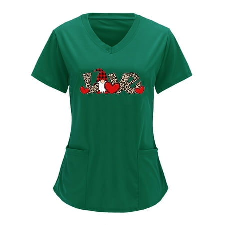 LOVE Print Working Uniform Women Casual Valentine Day Printed V Neck Short Sleeve Working Shirt Top Scrubs Uniform Nurses
LOVE Print Working Uniform Women Casual Valentine Day Printed V Neck Short Sleeve Working Shirt Top Scrubs Uniform Nurses