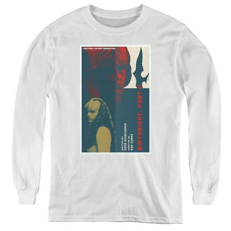 Trevco Sportswear CBS2158-YL-1 Star Trek & TNG Season 6 Episode 17 Youth Long Sleeve Tee, White - Small