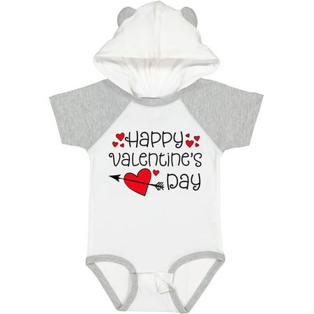 Inktastic Happy Valentines Day Red Hearts and Arrow Gift Baby Boy or Baby Girl Bodysuit
