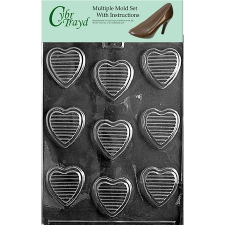 Hearts With Ridges Valentine Chocolate Candy Mold with Exclusive Cybrtrayd Copyrighted Molding Instructions Pack of 3
Hearts With Ridges Valentine Chocolate Candy Mold with Exclusive Cybrtrayd Copyrighted Molding Instructions Pack of 3