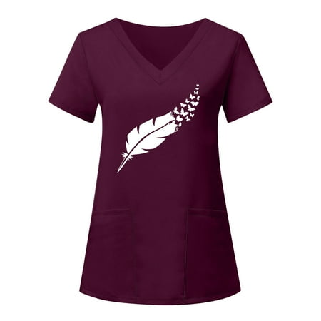 Women Short Sleeve Scrubs Top Working Uniform Soft Comfortable Everyday Tee Female Clothes
Women Short Sleeve Scrubs Top Working Uniform Soft Comfortable Everyday Tee Female Clothes