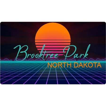 Brooktree Park North Dakota 4 X 2.25-Inch Fridge Magnet Retro Neon Design
