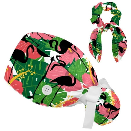 Working Cap with Buttons and Sweatband Scrub Hat Bouffant Caps with Scrunchie Flamingo Tie Back Hats
Working Cap with Buttons and Sweatband Scrub Hat Bouffant Caps with Scrunchie Flamingo Tie Back Hats