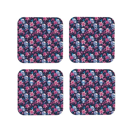 Fuzoiu funny Skull daisy flower Print Leather Coasters Set Drink Coasters Set of 4 for Tabletop Protection Durable PVC Coasters Home Décor and Housewarming Gift-Square
Fuzoiu funny Skull daisy flower Print Leather Coasters Set Drink Coasters Set of 4 for Tabletop Protection Durable PVC Coasters Home Décor and Housewarming Gift-Square
