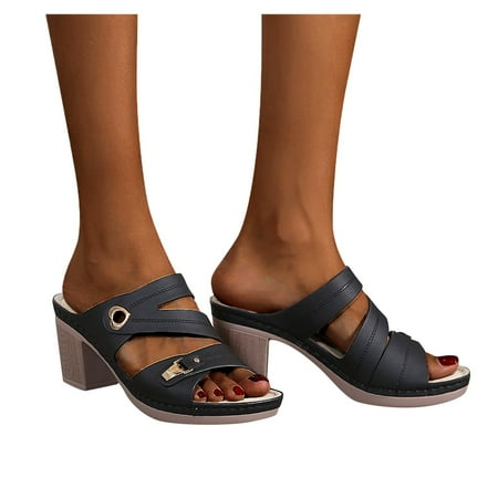 BRISEZZS Womens Heeled Sandals- New Style Casual Breathable Breathable Summer Sandals #440 Black-8.5
BRISEZZS Womens Heeled Sandals- New Style Casual Breathable Breathable Summer Sandals #440 Black-8.5