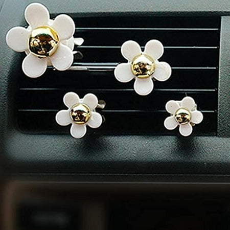 Clip on deodorant for car air conditioner - Daisy pattern - white + gold 1pcs White
Clip on deodorant for car air conditioner - Daisy pattern - white + gold 1pcs White
