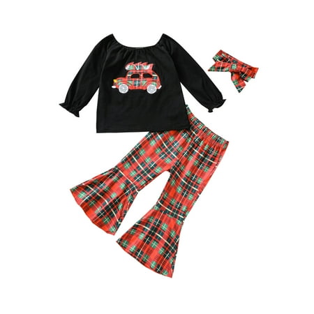 Girls Christmas Clothes Set Car Embroidery Long Sleeve O-neck Tops+Plaid Print Trousers+Headband
Girls Christmas Clothes Set Car Embroidery Long Sleeve O-neck Tops+Plaid Print Trousers+Headband
