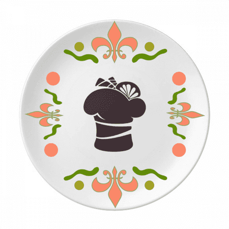 Black Lemon Ice Outline Flower Ceramics Plate Tableware Dinner Dish