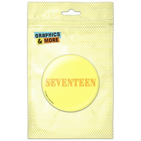 Seventeen Birthday Diamond Pattern Yellow Refrigerator Button Magnet