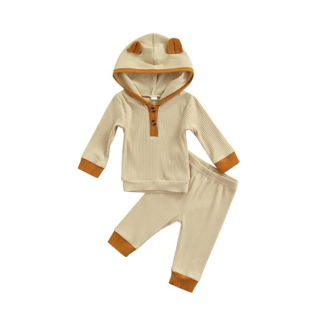 Listenwind 0-18M 2Pcs Newborn Boys Girls Rib Knitted Outfits Color Block Long Sleeve Ear Hooded Sweatshirt + Trousers
Listenwind 0-18M 2Pcs Newborn Boys Girls Rib Knitted Outfits Color Block Long Sleeve Ear Hooded Sweatshirt + Trousers