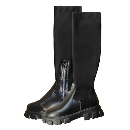 ZAROYEAX Ladies Casual Solid Color Round Toe Stretch Mesh Zipper Thick Bottom High Heel Knee Boots Long Boots
ZAROYEAX Ladies Casual Solid Color Round Toe Stretch Mesh Zipper Thick Bottom High Heel Knee Boots Long Boots