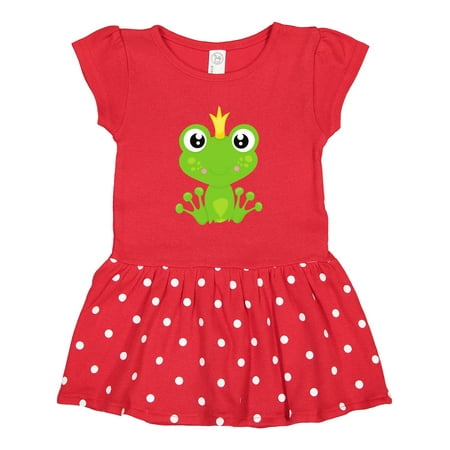 Inktastic Cute Frog Green Frog Frog Prince Crown Gift Toddler Girl Dress
