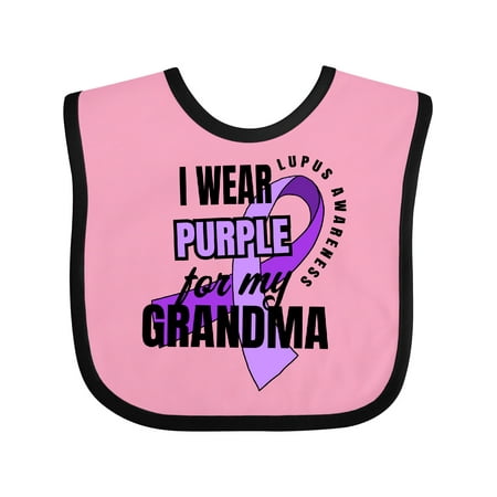 Inktastic I Wear Purple for My Grandma Lupus Awareness Gift Baby Boy or Baby Girl Bib