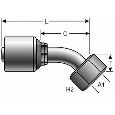 Gates Gates - G25725-1020 - MegaCrimp Female DIN 24 Cone Swivel - Heavy OR 45