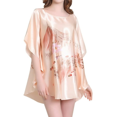 ViLaViDe Ice Silk Silk Fashion Pajamas Women s Summer Short Sleeved Nightdress Women s Summer Plus Size Home Clothes
ViLaViDe Ice Silk Silk Fashion Pajamas Women s Summer Short Sleeved Nightdress Women s Summer Plus Size Home Clothes