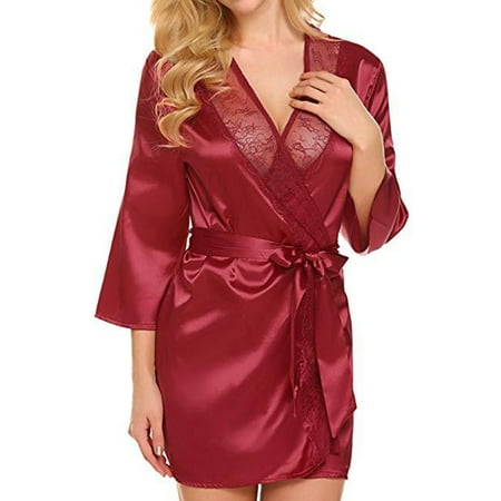 YXGla Women Nightdress Solid Color Satin Cardigan Lace Up Tight Waist Lady Nightie Female Intimate Clothes
YXGla Women Nightdress Solid Color Satin Cardigan Lace Up Tight Waist Lady Nightie Female Intimate Clothes
