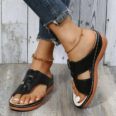 KBODIU Women s Comfort Slides Summer Wedge Slippers Thick Bottom Casual Beach Sandals Black 43
KBODIU Women s Comfort Slides Summer Wedge Slippers Thick Bottom Casual Beach Sandals Black 43