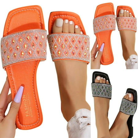 Aayomet Women Slippers Fashion Spring And Summer Women Slippers Flat Bottom Square Toe Open Toe Light Shiny Rhinestone Slip On Black 6.5
Aayomet Women Slippers Fashion Spring And Summer Women Slippers Flat Bottom Square Toe Open Toe Light Shiny Rhinestone Slip On Black 6.5