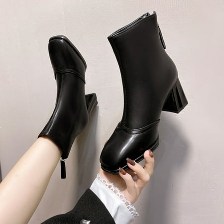 Cathalem Women Riding Boots Fashion Women Solid Color Autumn Thick Sole Square Heels Zipper Short Booties Round Toe Shoes Shoes Black 6.5
Cathalem Women Riding Boots Fashion Women Solid Color Autumn Thick Sole Square Heels Zipper Short Booties Round Toe Shoes Shoes Black 6.5