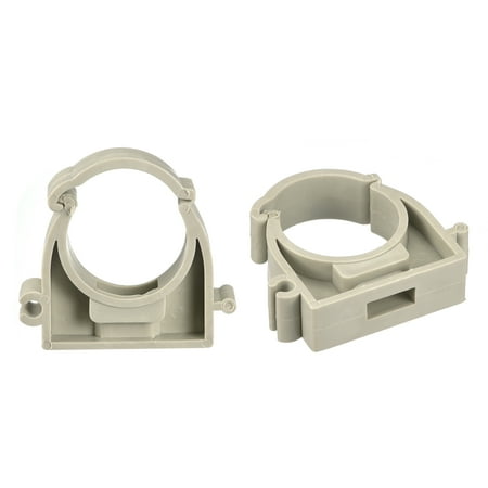 Uxcell 25mm Dia Gray PPR Pipe Clamps Clips Hose Fittings with Lock 12Pcs