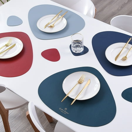 1 Set Placemat Irregular Anti-scalding Faux Leather Skid Resistance Cup Coaster for Cafes
1 Set Placemat Irregular Anti-scalding Faux Leather Skid Resistance Cup Coaster for Cafes