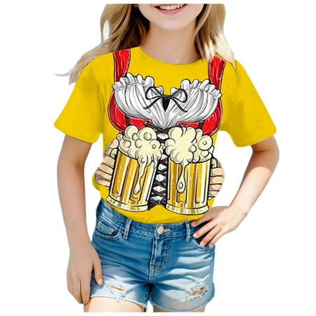 LIhncine Teen Girl T Shirts Girls Fashion Festival Printed Round Neck Short Sleeve Casual T Shirt Top (2) Girls Tops(Yellow 6-7 Years)
LIhncine Teen Girl T Shirts Girls Fashion Festival Printed Round Neck Short Sleeve Casual T Shirt Top (2) Girls Tops(Yellow 6-7 Years)