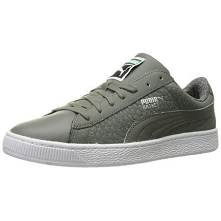 PUMA Men s Basket Classic Textured Fashion Sneakers Castoro Gray 8 D US