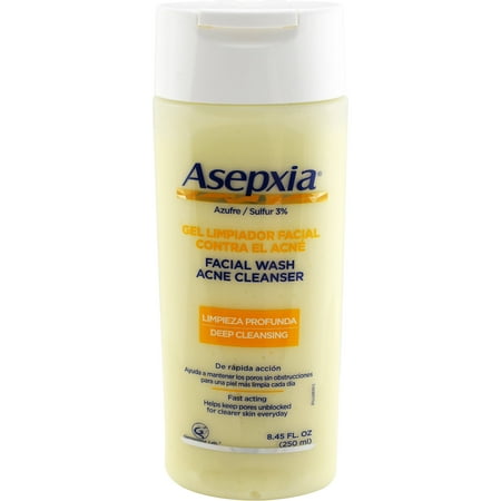 Asepxia Facial Wash Acne Cleanser with 3% Sulfur, 8.45 fl oz