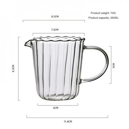Creative Glass Cup Japanese Style Striped Milk Jug Heat-Resistant Glass with Handle Coffee Milk Tea Separator Cup A
Creative Glass Cup Japanese Style Striped Milk Jug Heat-Resistant Glass with Handle Coffee Milk Tea Separator Cup A