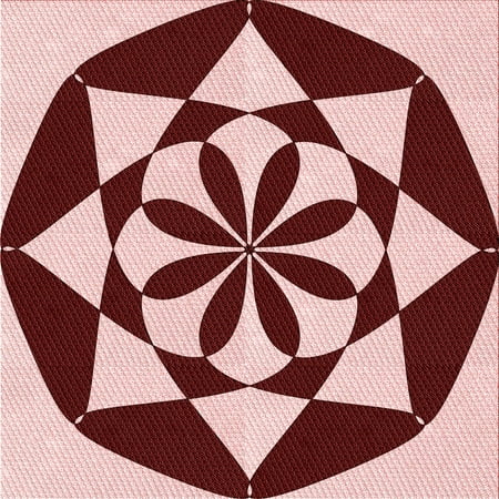 Ahgly Company Indoor Square Patterned Cranberry Red Area Rugs 5 Square