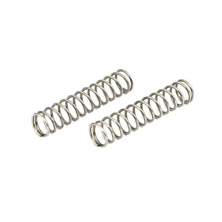 1mmx10mmx45mm 304 Stainless Steel Compression Springs Silver Tone 10pcs
