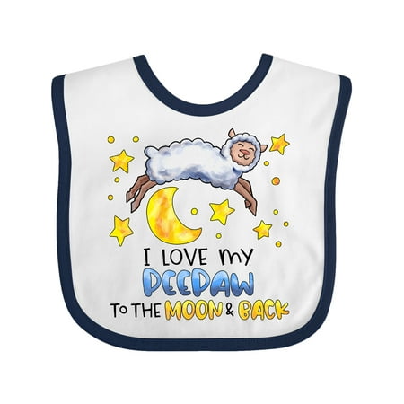 Inktastic I Love my Peepaw to the Moon and Back Cute Sheep Gift Baby Boy or Baby Girl Bib