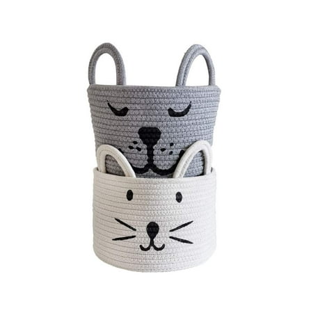 Small Woven Cotton Rope Storage Basket 2 Pack Cute Cotton Rope Baskets with handle Baby Nursery Orga
Small Woven Cotton Rope Storage Basket 2 Pack Cute Cotton Rope Baskets with handle Baby Nursery Orga