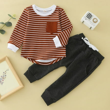 ZMHEGW Toddler Fall Outfits Boys Girls Winter Long Sleeve Striped Prints Tops Pants 2Pcs Clothes Set Outfits Set
ZMHEGW Toddler Fall Outfits Boys Girls Winter Long Sleeve Striped Prints Tops Pants 2Pcs Clothes Set Outfits Set