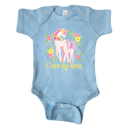Inktastic I Love My Gran Unicorn with Pink and Yellow Flowers Gift Baby Boy or Baby Girl Bodysuit
Inktastic I Love My Gran Unicorn with Pink and Yellow Flowers Gift Baby Boy or Baby Girl Bodysuit