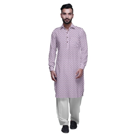 Atasi Classic Collar Pathani Kurta Pajama For Boys Rayon Front Pocket Shirt