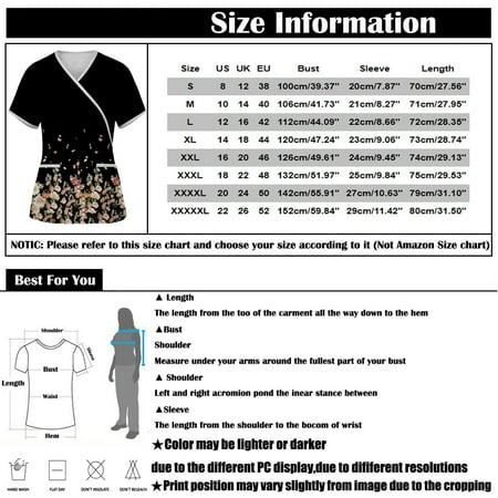 Knosfe Women s V Neck Short Sleeve Classic Fit Summer Casual Floral Scrub Top Female S
Knosfe Women s V Neck Short Sleeve Classic Fit Summer Casual Floral Scrub Top Female S