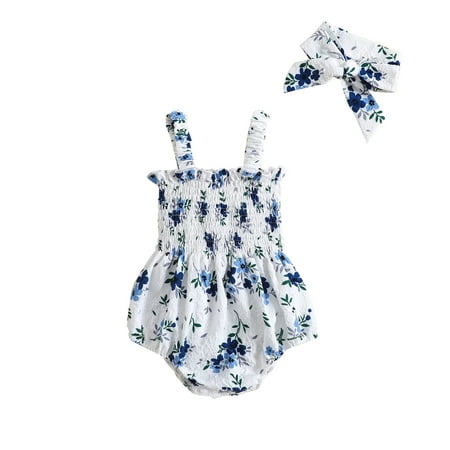 Baby Girls Romper Set Sleeveless Pleated Flower Print Romper with Hairband Summer Outfit(0-24Months)
Baby Girls Romper Set Sleeveless Pleated Flower Print Romper with Hairband Summer Outfit(0-24Months)