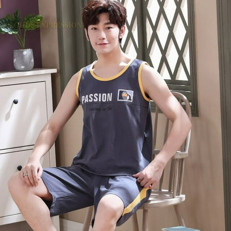QWZNDZGR Summer Men Pyjamas 100%Cotton Striped Pajamas Set Casual Sleeveless Sleepwear Pyjamas Night Suits Pijamas Plus Size 4XL Home PJ
QWZNDZGR Summer Men Pyjamas 100%Cotton Striped Pajamas Set Casual Sleeveless Sleepwear Pyjamas Night Suits Pijamas Plus Size 4XL Home PJ