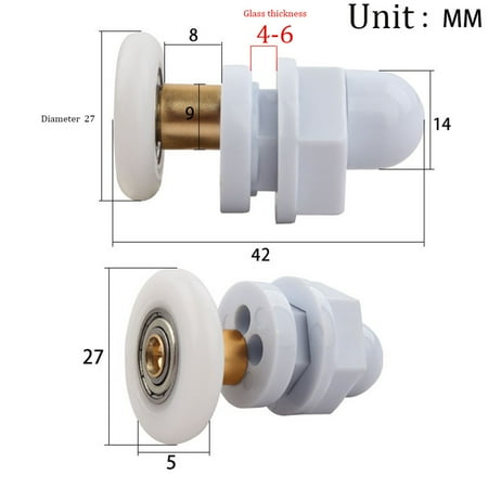 4 x Shower Door Rollers/Runners/Wheels 19 23 25 27 or 29mm wheel diameter