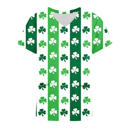 St. Patricks Day Nurse Uniforms for Women Funny Graphic V Neck Scrub Tops Short Sleeve Slim Workwear Tee with Pockets
St. Patricks Day Nurse Uniforms for Women Funny Graphic V Neck Scrub Tops Short Sleeve Slim Workwear Tee with Pockets