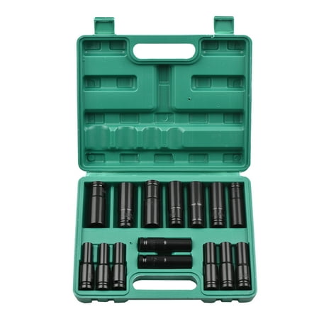 Carevas 12Inch Drive Hex Impact Socket Set 15-Piece Deep Socket Metric Sizes 8-22mm CR-V Material with Storage Box
Carevas 12Inch Drive Hex Impact Socket Set 15-Piece Deep Socket Metric Sizes 8-22mm CR-V Material with Storage Box