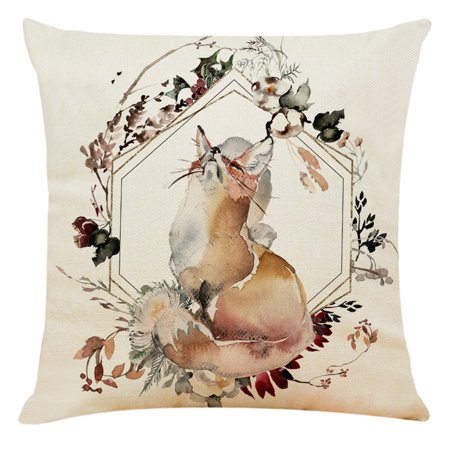 Cotton Linen 45x45cm Animal Pillow Case Sofa Car Waist Throw Cushion Cover Home Decoration