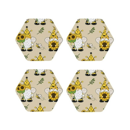 Pofeuu Gnomes Bees And Sunflowers Print Coasters for Drinks 4Pack PU Leather Coasters Bar Drink Coasters for Tabletop Protection Furniture from Damage-Hexagon
Pofeuu Gnomes Bees And Sunflowers Print Coasters for Drinks 4Pack PU Leather Coasters Bar Drink Coasters for Tabletop Protection Furniture from Damage-Hexagon