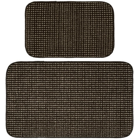 Garland Rugs Farmhouse Polka Dot Brown Kitchen Mats 24 in x 40 in 2 Pieces