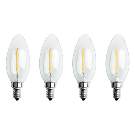 4X Dimmable E12 2W COB Candle Filament LED Light Bulb Lamp 10x3.5cm