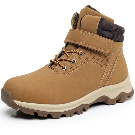 Ahannie Boys Outdoor Hiking Boots Kids Water Resistant Ankle Boots