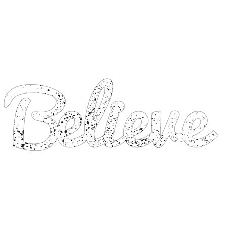 Believe Distressed & Painted Cutout Vintage Ready To Hang Wall Monogram Home Decor (Aluminum)