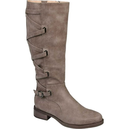 

Women s Journee Collection Carly Wide Calf Knee High Boot Taupe Faux Leather 6.5 M