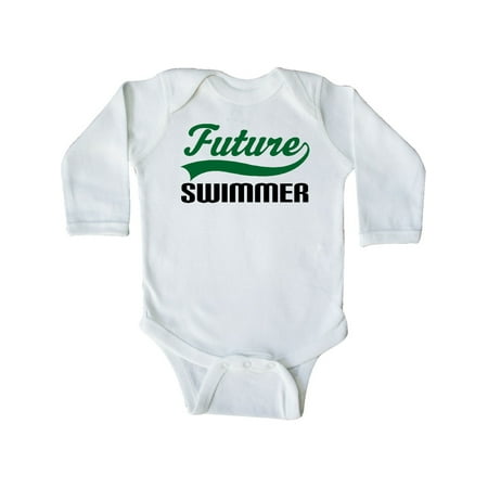 Inktastic Future Swimmer Gift Baby Boy Long Sleeve Bodysuit